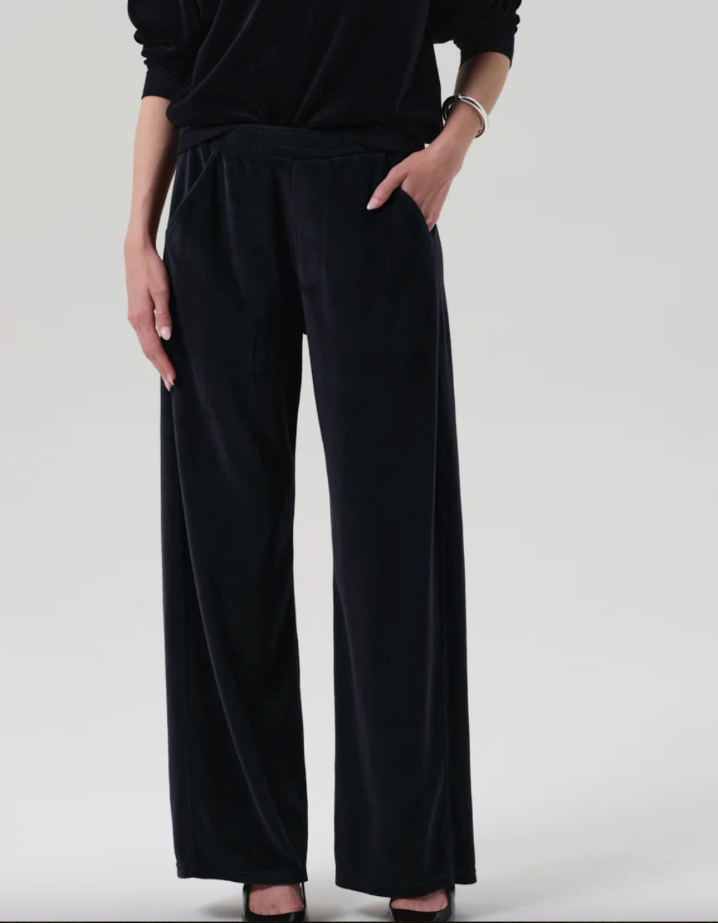 BRYNN DRAWSTRING CRUSHED VELOUR PANT