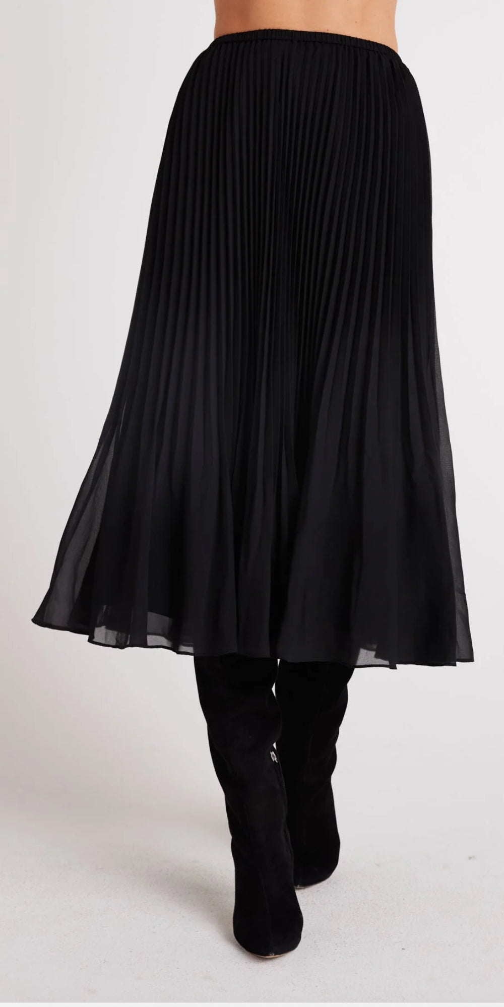 BD SUNBURST PLEAT MIDI SKIRT