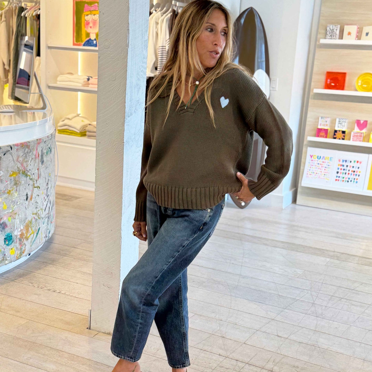 Saturday V Neck Sweater