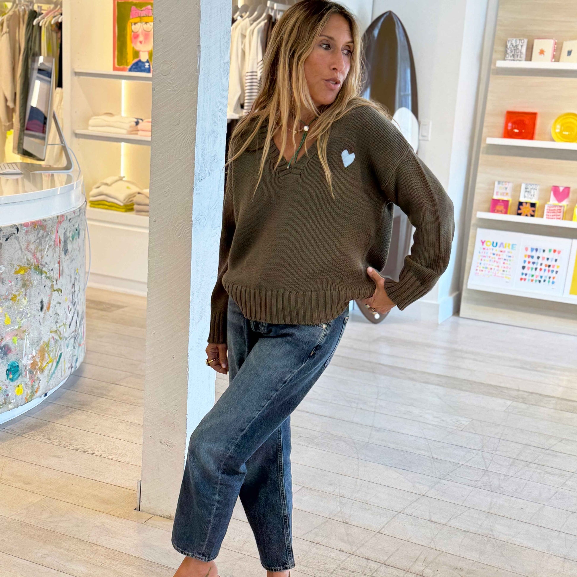 Saturday V Neck Sweater