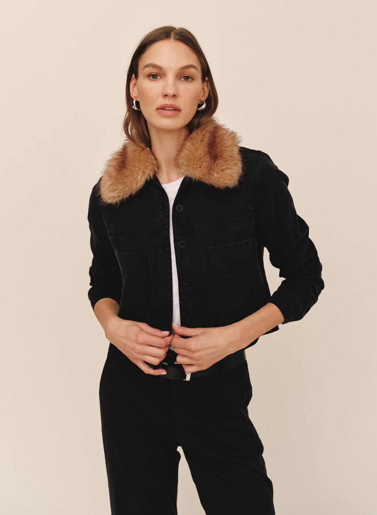 B4094-J26-008 - FUR COLLAR JACKET