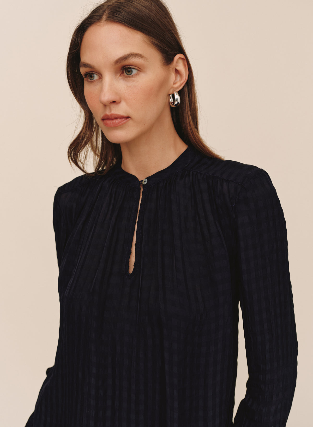 B20227-L65-302 - LONG SLEEVE SHIRRED PULLOVER