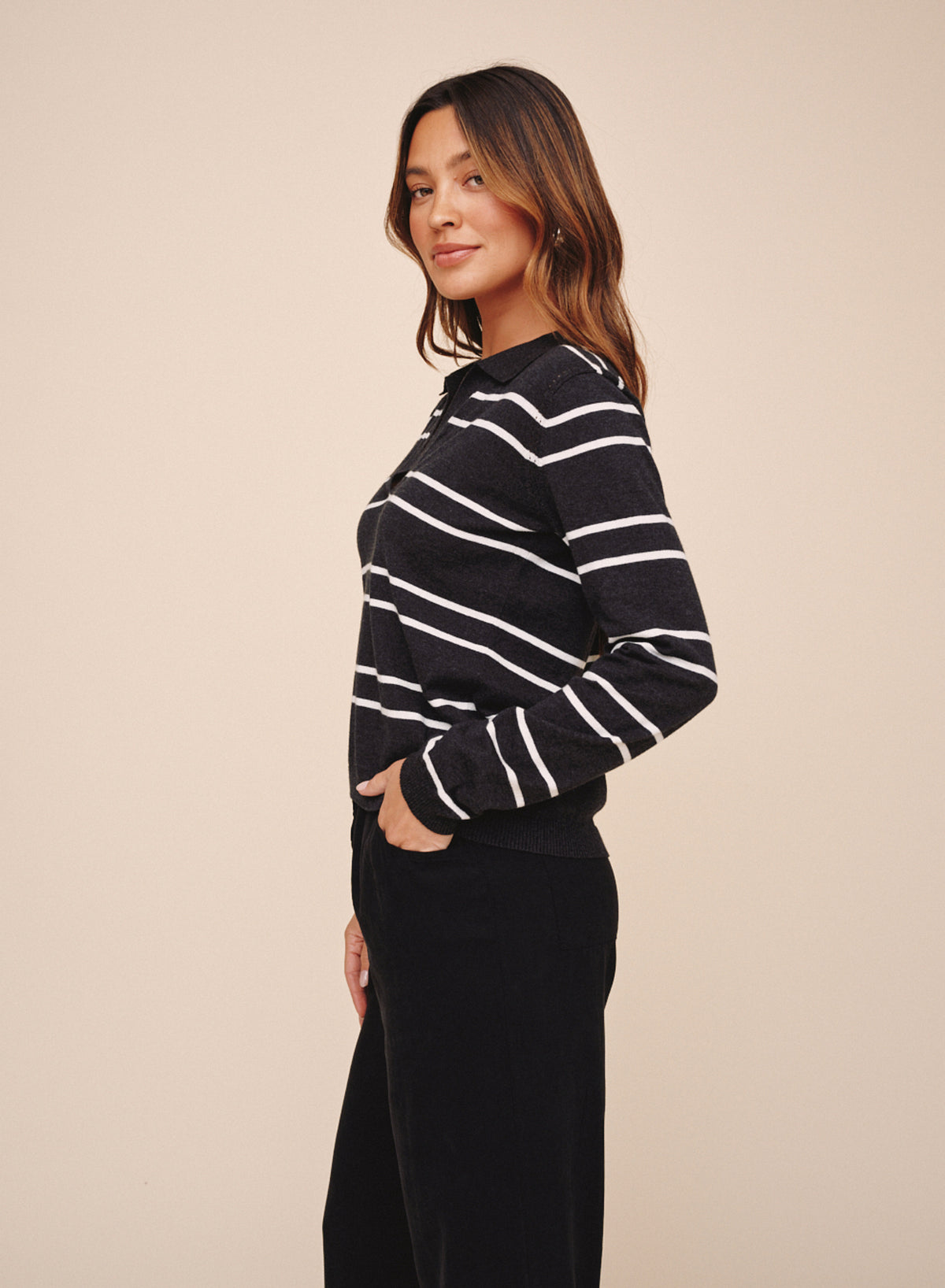 B20038-L42-304 - LONG SLEEVE PLACKET PULLOVER