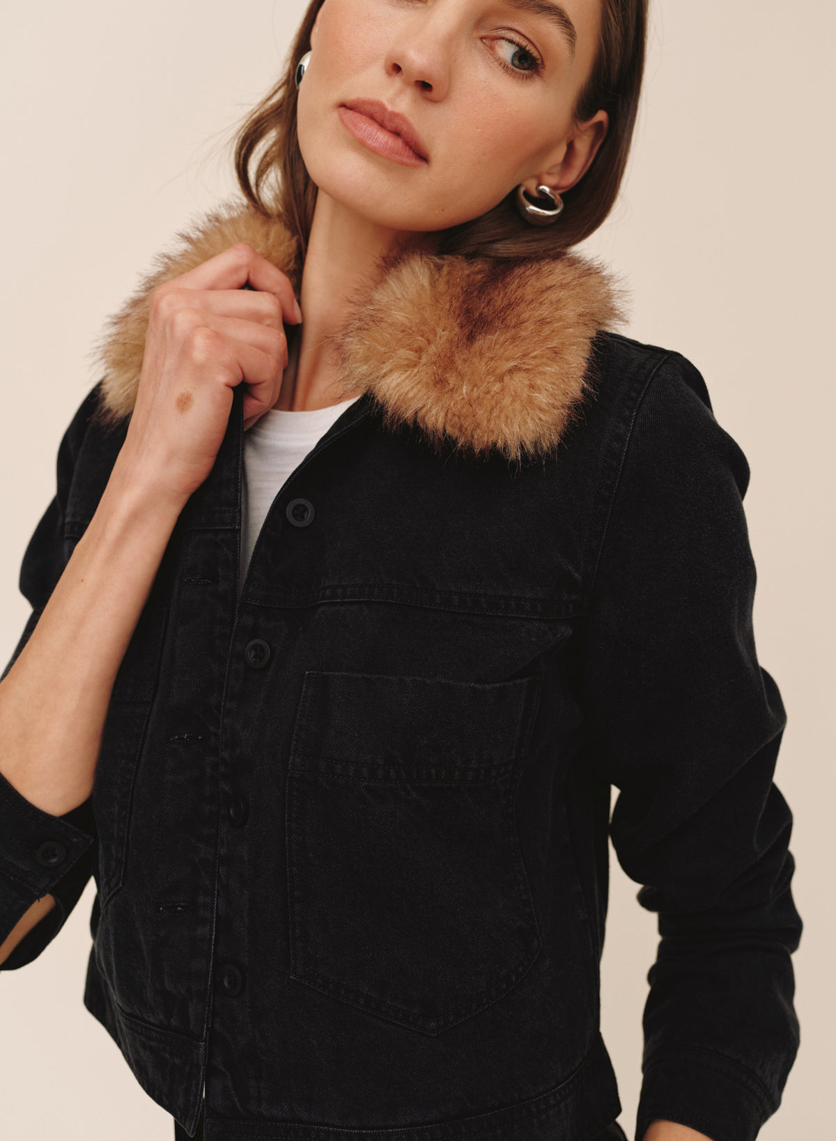 B4094-J26-008 - FUR COLLAR JACKET