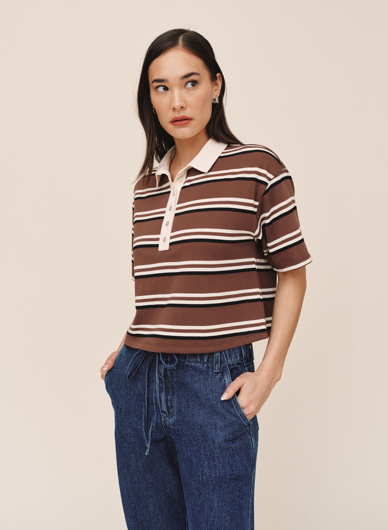 B20216-L96-304 - CROP POLO TEE