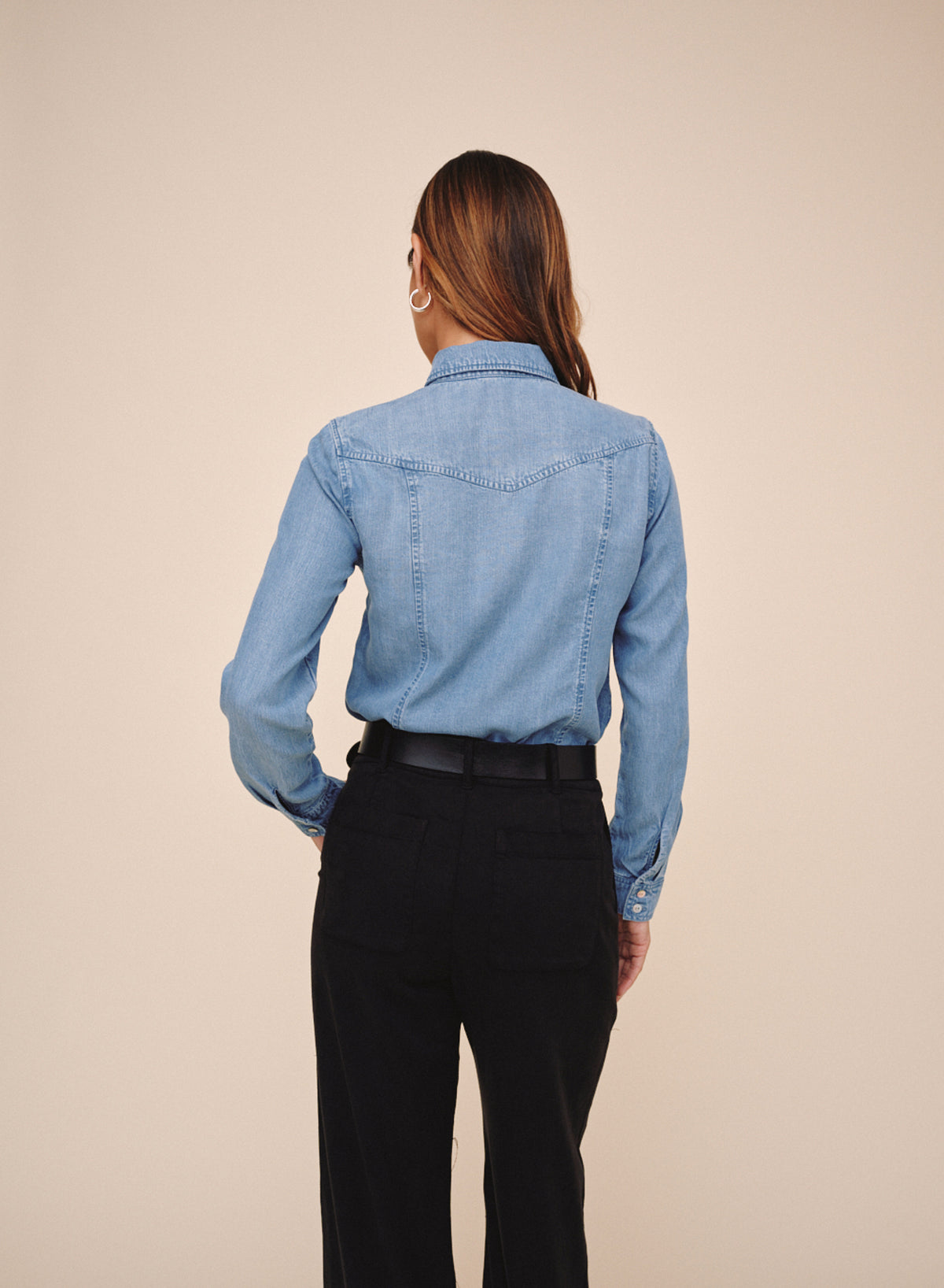 B4921-549-624 - LONG SLEEVE SEAMED SHIRT