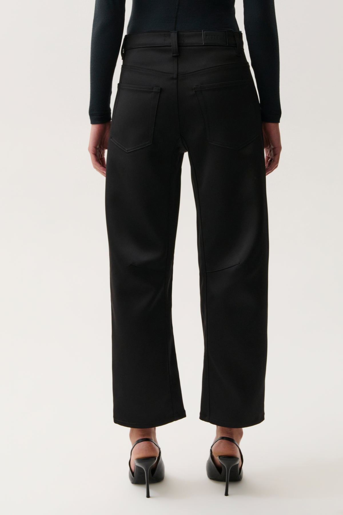 BEAU SATEEN SEAMED CRESCENT LEG