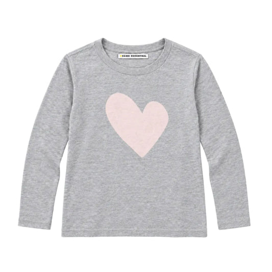 Kerri Rosenthal Long Sleeve Suke Tee in Heather Gray, flat