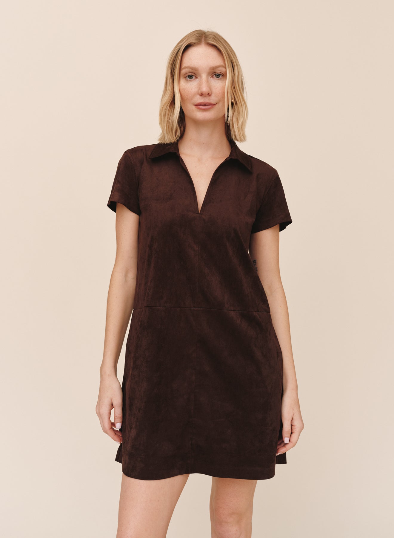 B60029-L81-300 - SHORT SLEEVE PULLOVER A-LINE DRESS