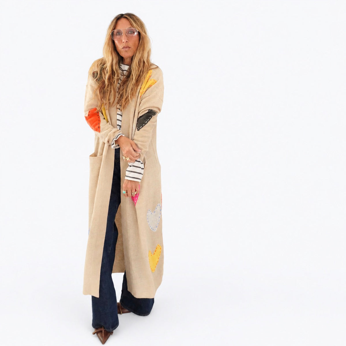 Kerri Rosenthal Super Duper Zero Waste Duster in Camel-Multi, front