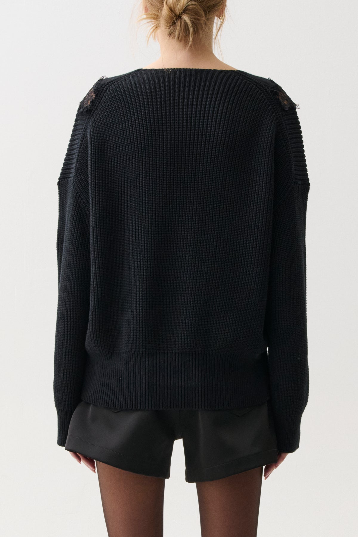 CHIARA V-NECK LACE SWEATER